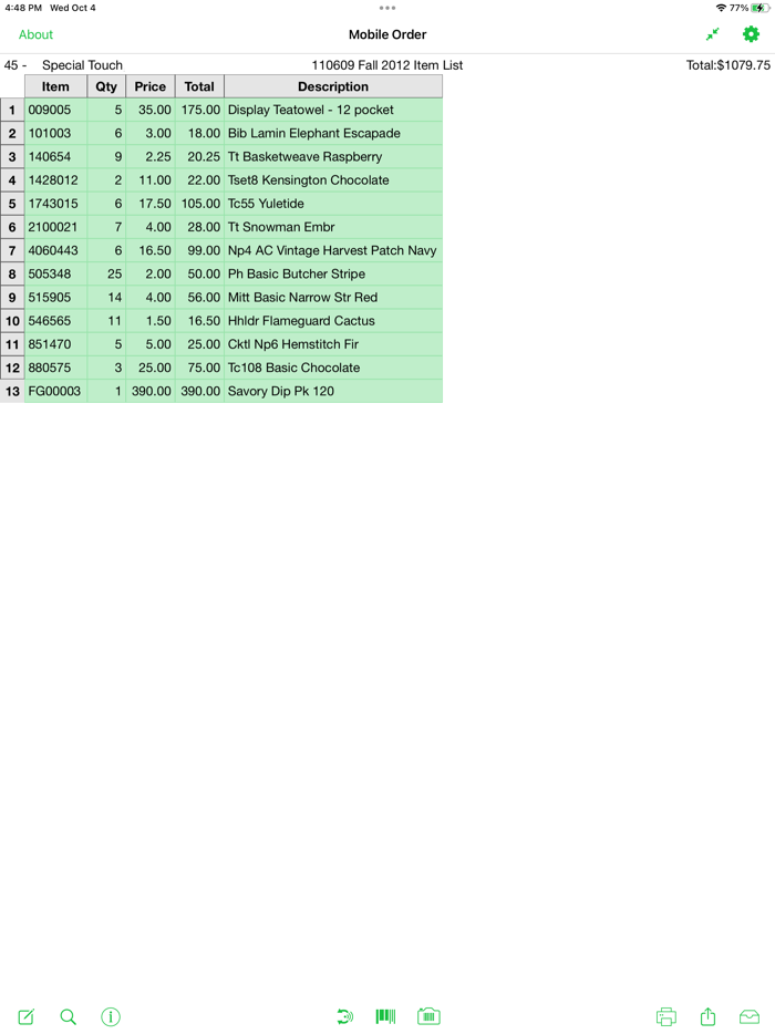Cloud-In-Hand® Mobile Order