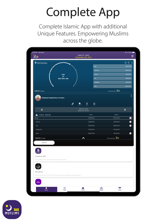 Muslims 365: Prayer & Quran iPad screenshot 1 - Lifestyle app