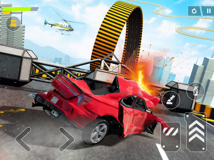 Flying Car Crash Real Stunts