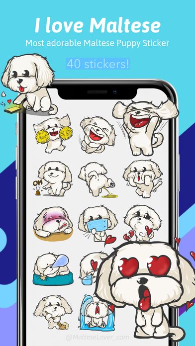 Cutest Maltese Puppy Sticker Screenshot