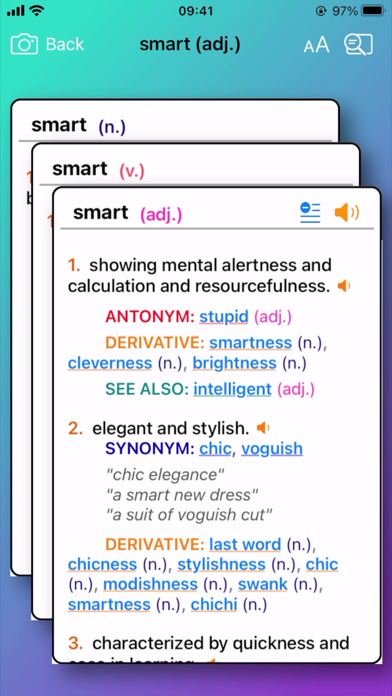 Camera Dictionary with WordNet Screenshot