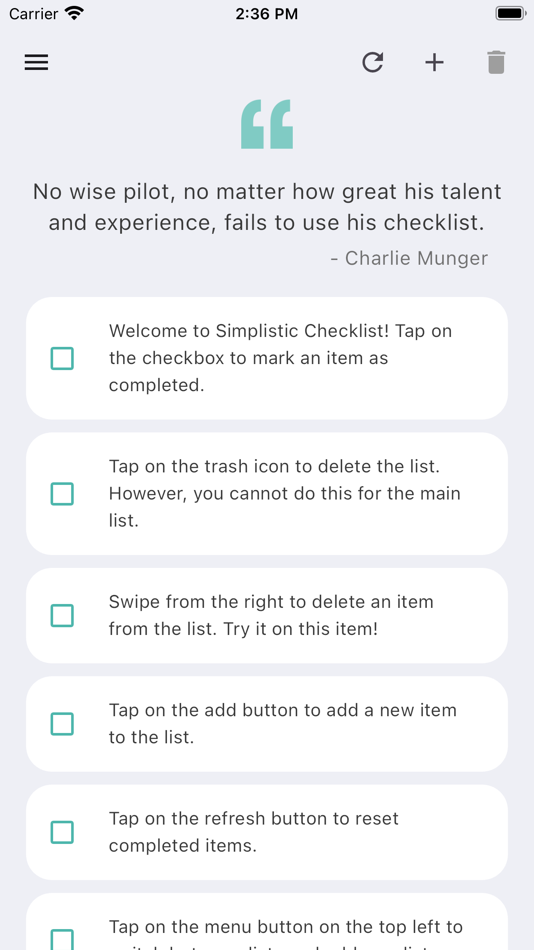 #1. Simplistic Checklist (iOS) Podle: Jian Yang Lim