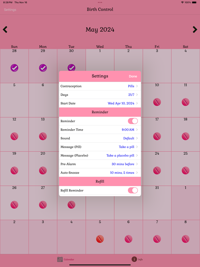 Birth Control Pill Reminder