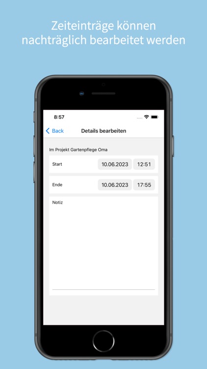 tracky Projekterfassung