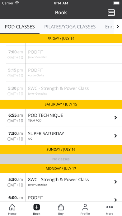 Pod1um Group Fitness Screenshot