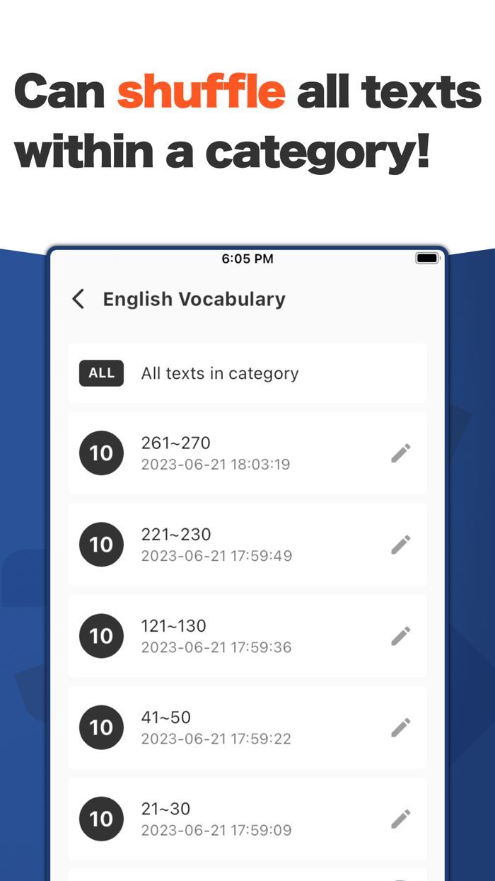 Shuffle Texts Fast Memorize