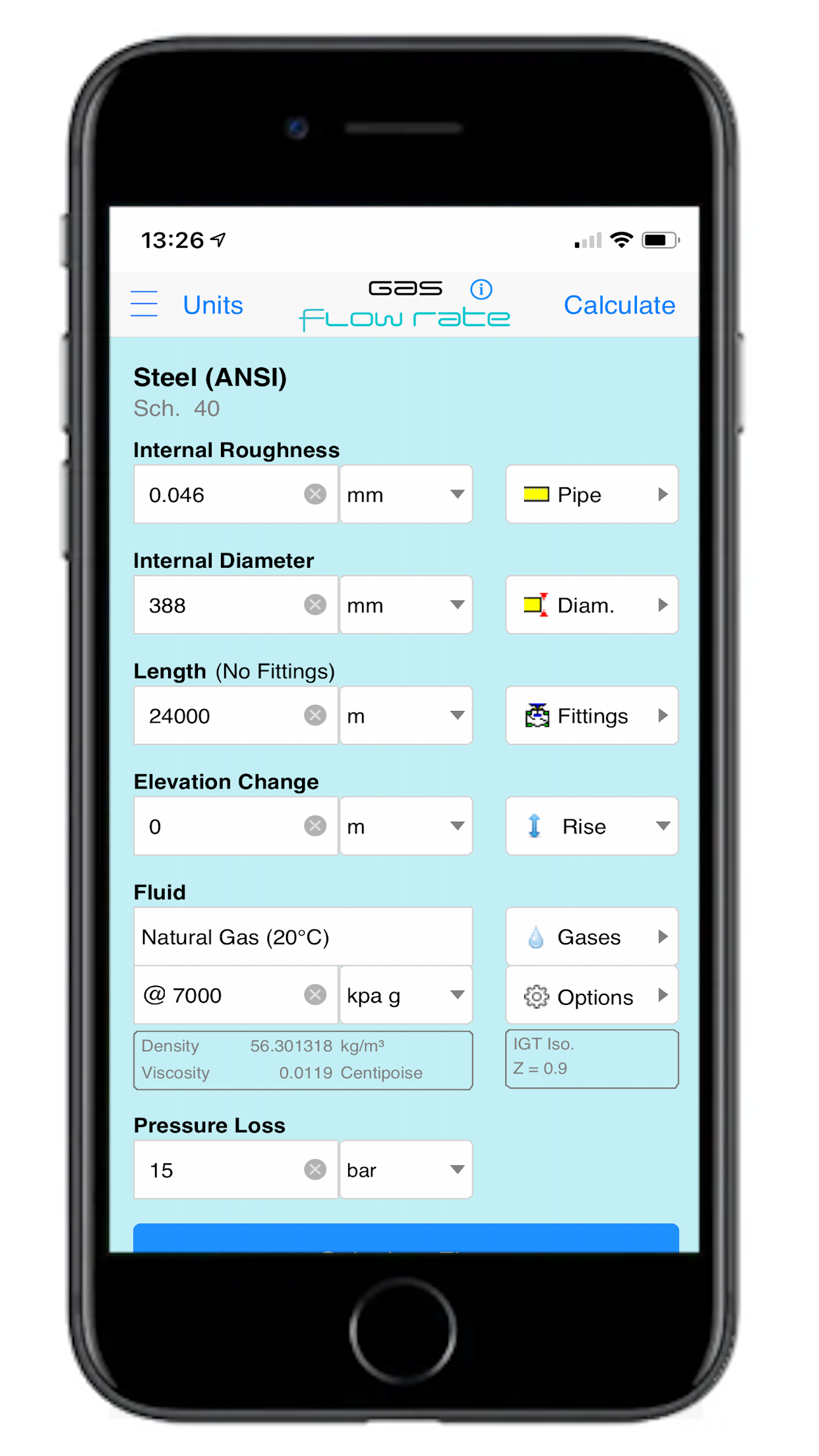 Pipe Flow Gas Flow Rate