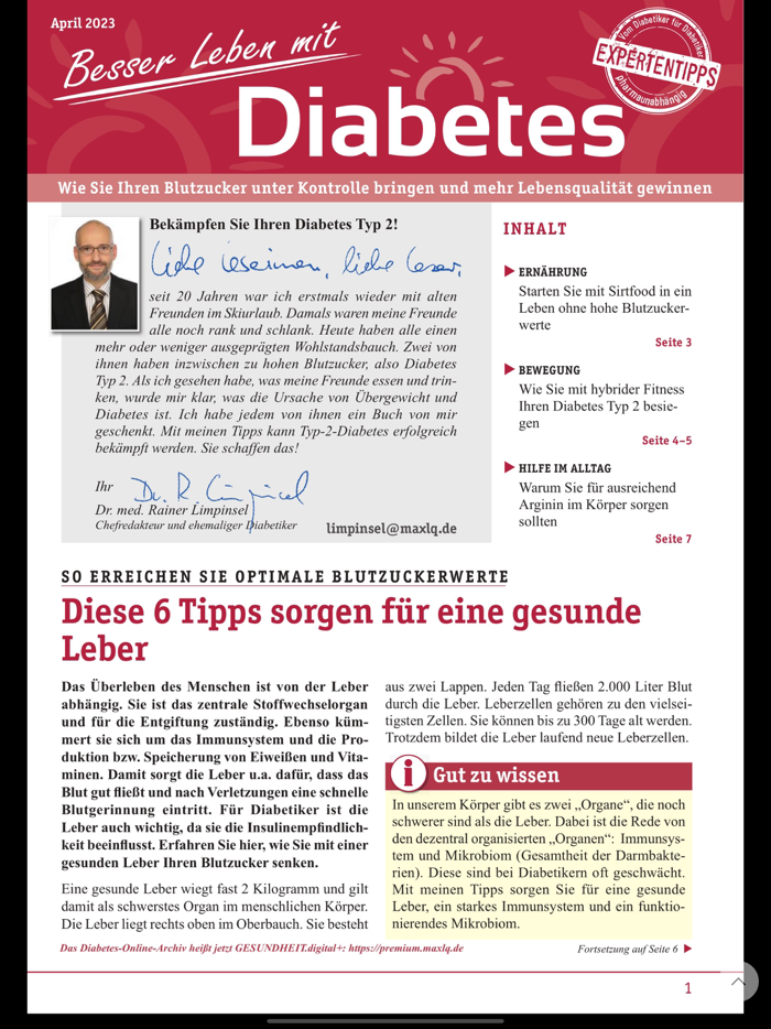 Besser leben mit Diabetes
