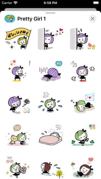 Screenshot #3 pour Pretty Girl 1  Stickers pack