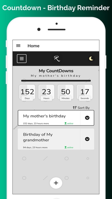 Countdown + Birthday Reminder Screenshot