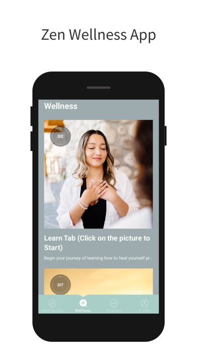 Zen Wellness App Screenshot