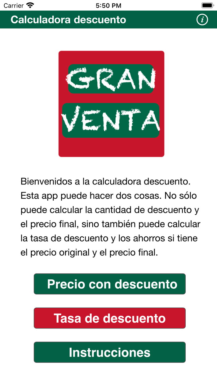 Calculadora descuento