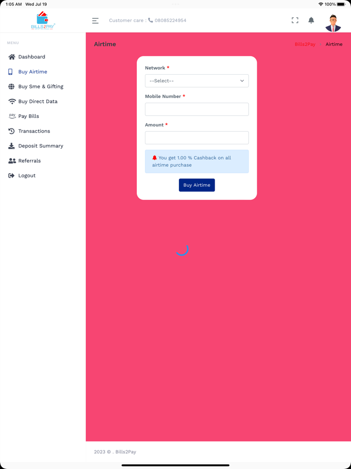 Bills2pay - VTU  Bill Payment