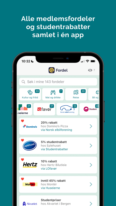 Fordel-appen Screenshot