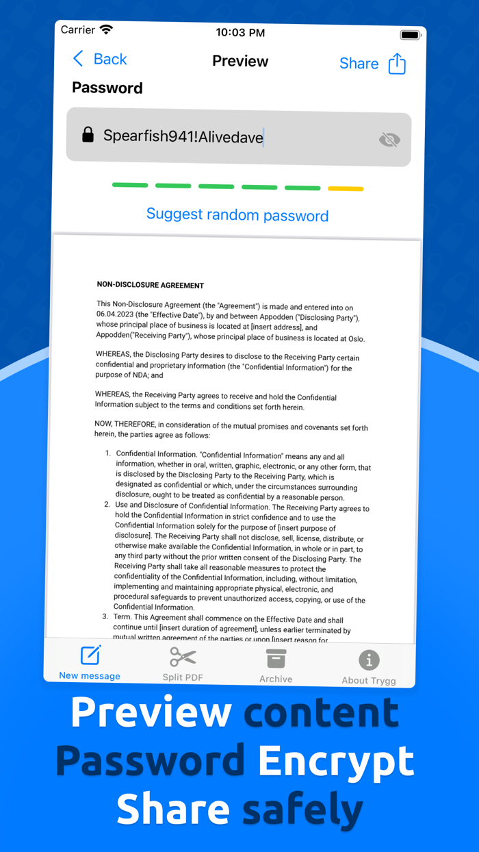 Trygg - password encrypt photo