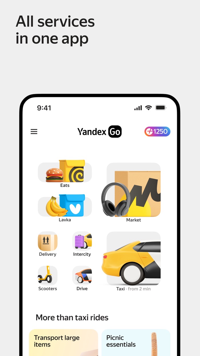 Yandex Go — taxi and delivery