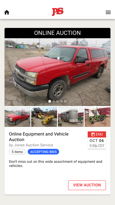 Jones Auction Service Screenshot