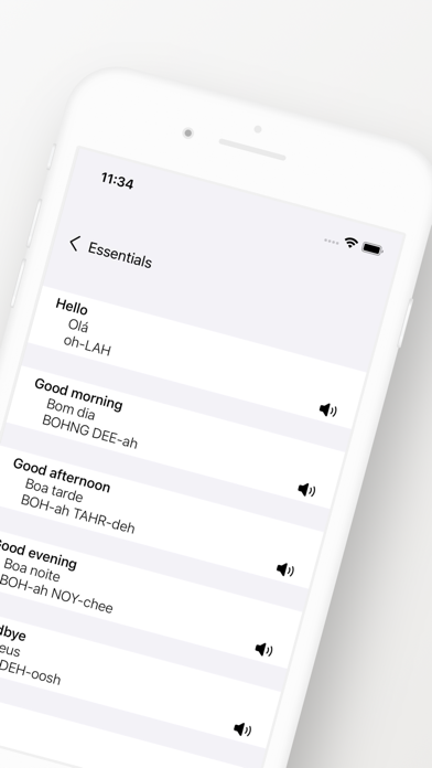 Portuguese Phrasebook Screenshot