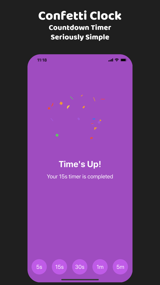 #6. Confetti Clock (iOS) 由: Colorful Dots, LLC