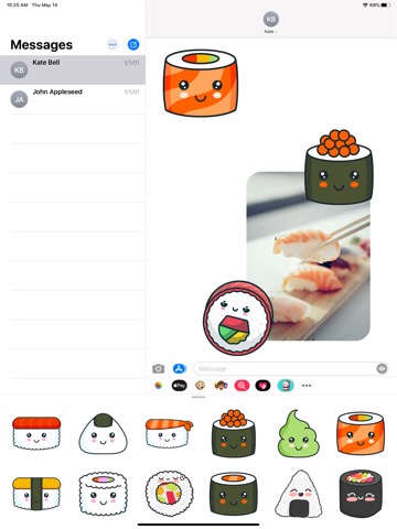 Sushi Kawaii Stickersのおすすめ画像1