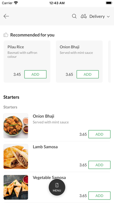 Bengal Brasserie. Screenshot