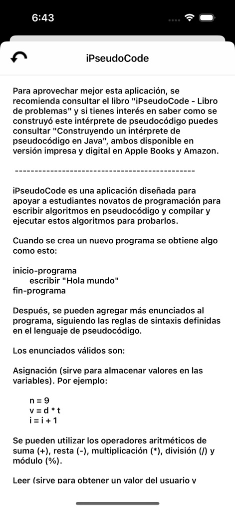 iPseudoCode - for phone - ipseudocode-app-introductory-guide-spanish