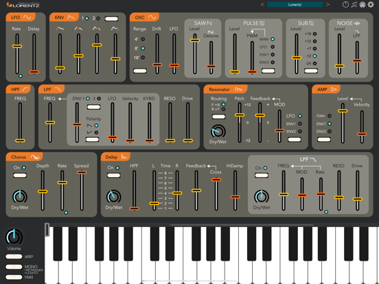 Lorentz - AUv3 Plug-in Synth iPad app afbeelding 1