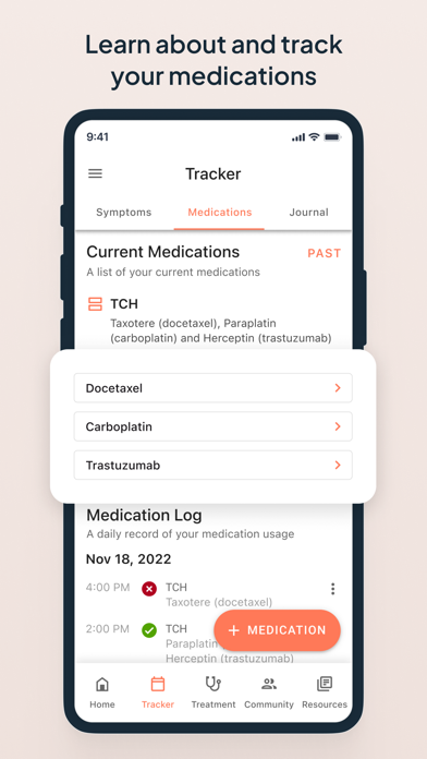 Outcomes4Me Cancer Care Screenshot