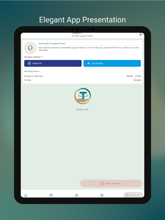 Amana Send iPad screenshot 3 - Finance app