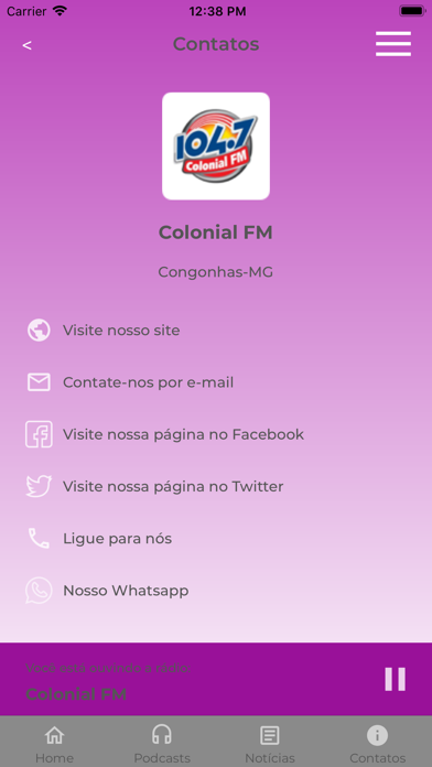 Rádio Colonial FM 104.7 Screenshot
