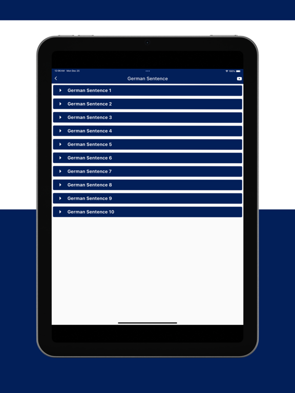 German Sentences iPad screenshot 2 - Education app