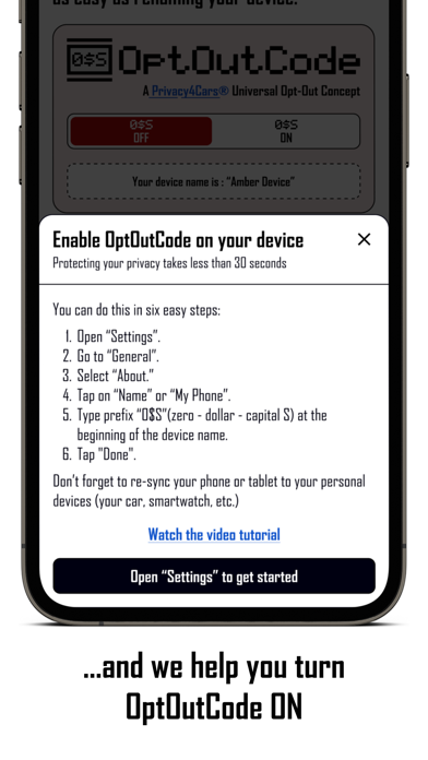 OptOutCode Easy Device Opt-Out Screenshot