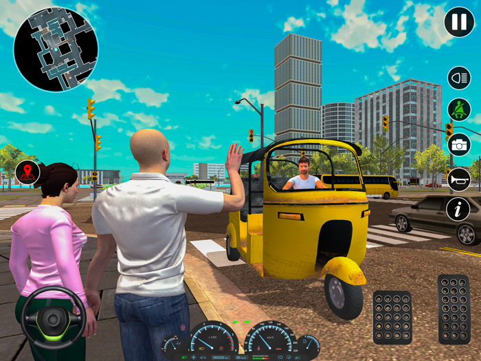 Tuk Tuk Rickshaw City Driving