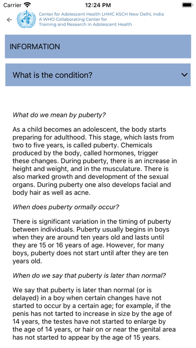 Adolescent Job Aid Screenshot