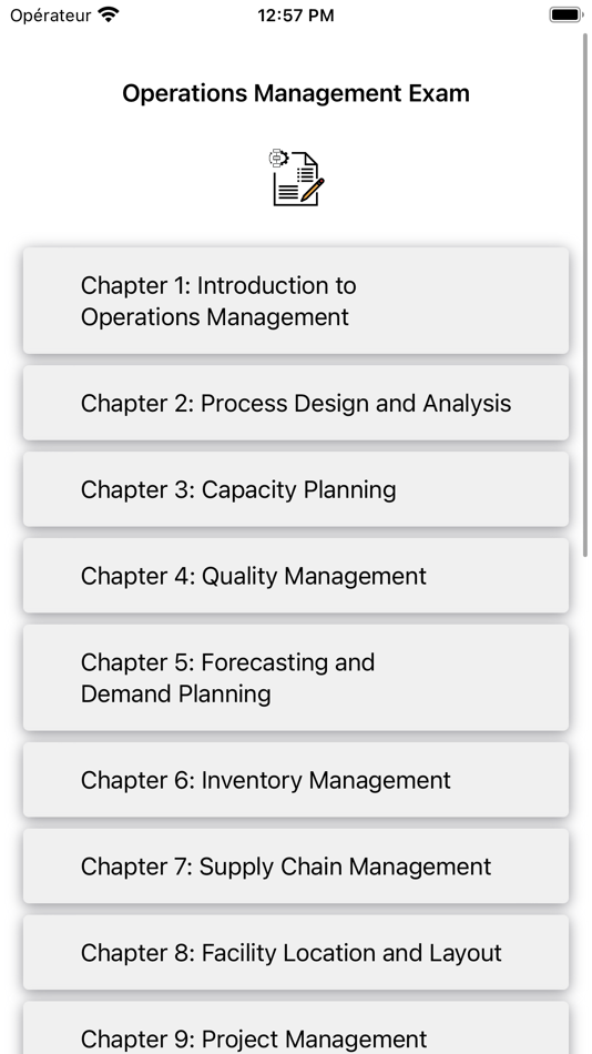 #1. Operations Management Exam (iOS) Podle: Martin Tseng