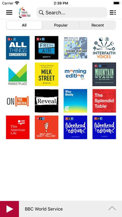 Alabama Public Radio Screenshot