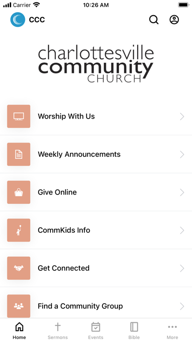 C'ville Community Church Screenshot