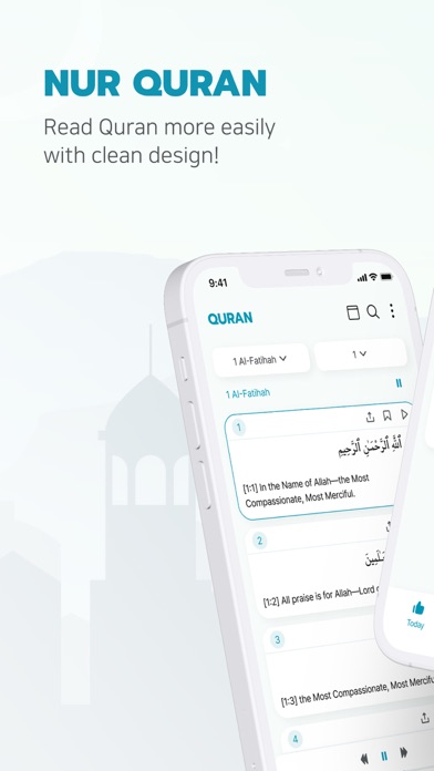 Qur'an prayer time - NurQuran Screenshot