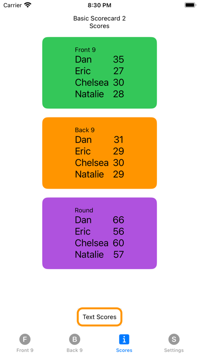 Basic Scorecard 2 Screenshot