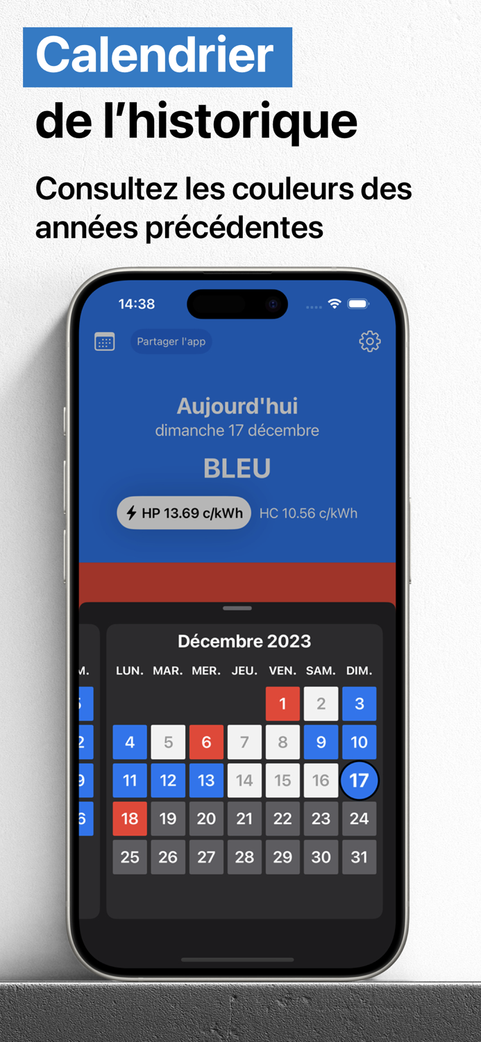 Couleur Tempo edf widget info