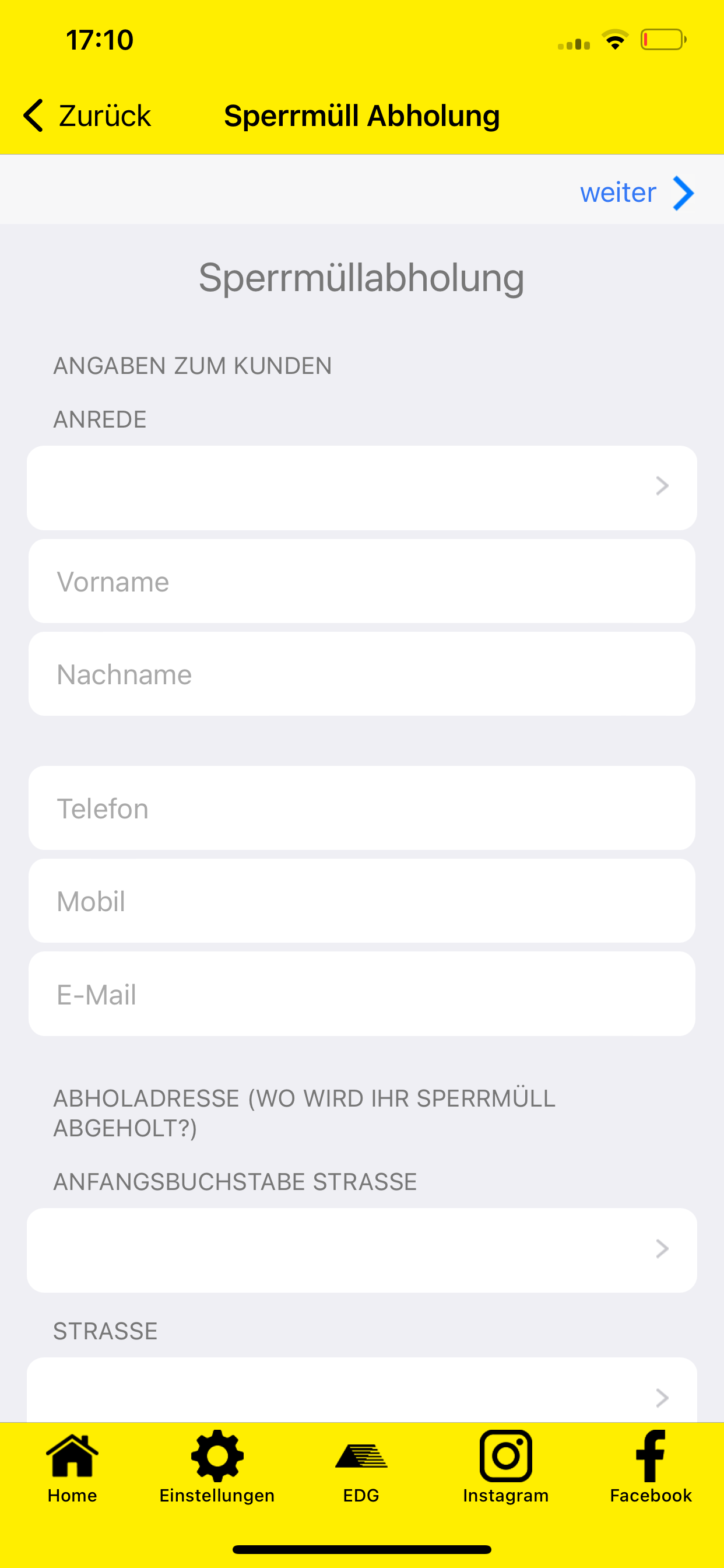 EDG Abfall App