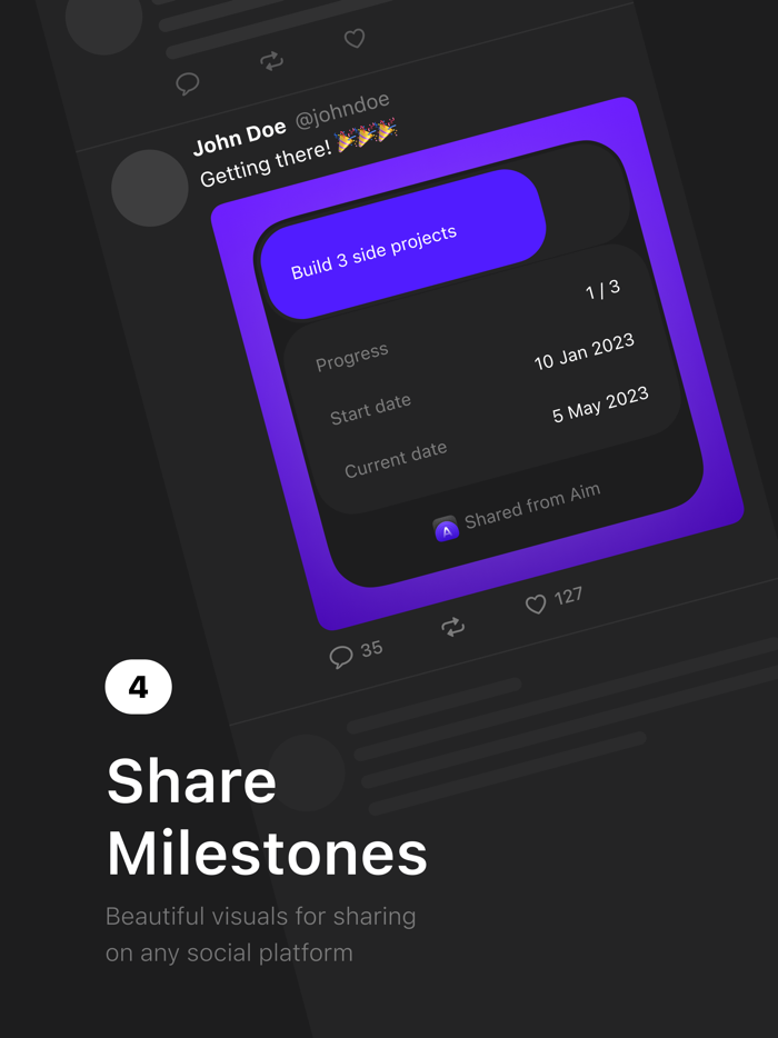 Aim - Goals and Progress Counter