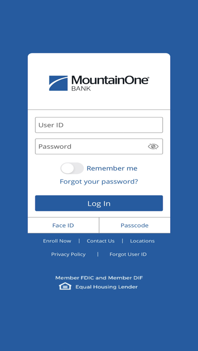 MountainOne Bank Mobile Screenshot