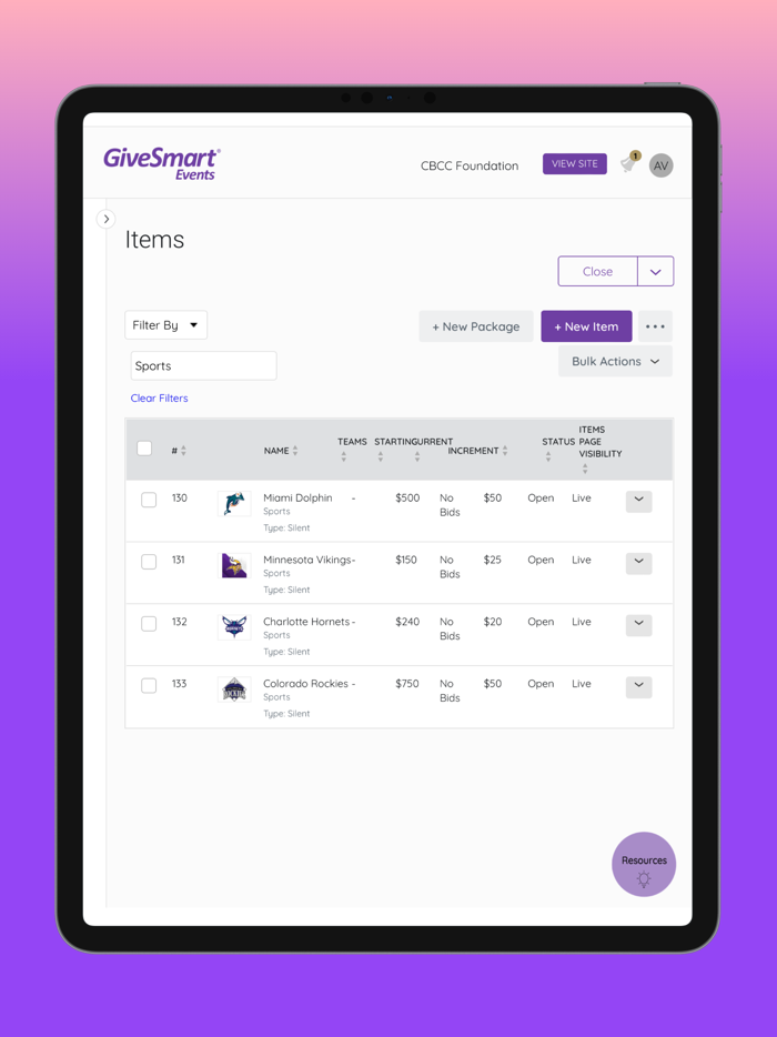 GiveSmart Events Admin