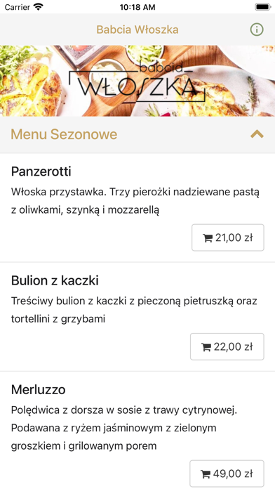 Babcia Wloszka Pizza app screenshot