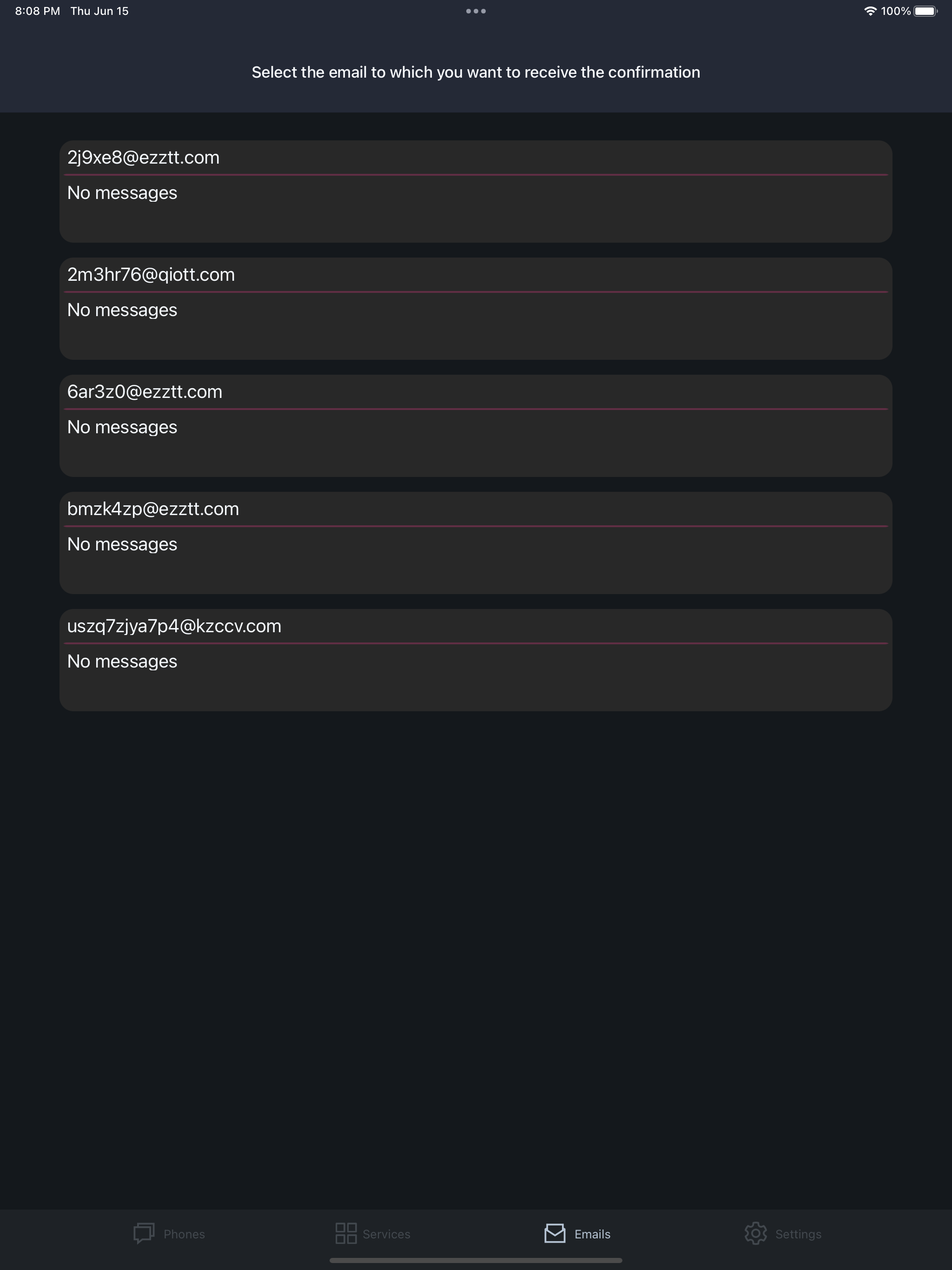 SMS & Email: Confirm