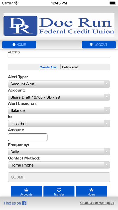 Doe Run Federal Credit Union Screenshot