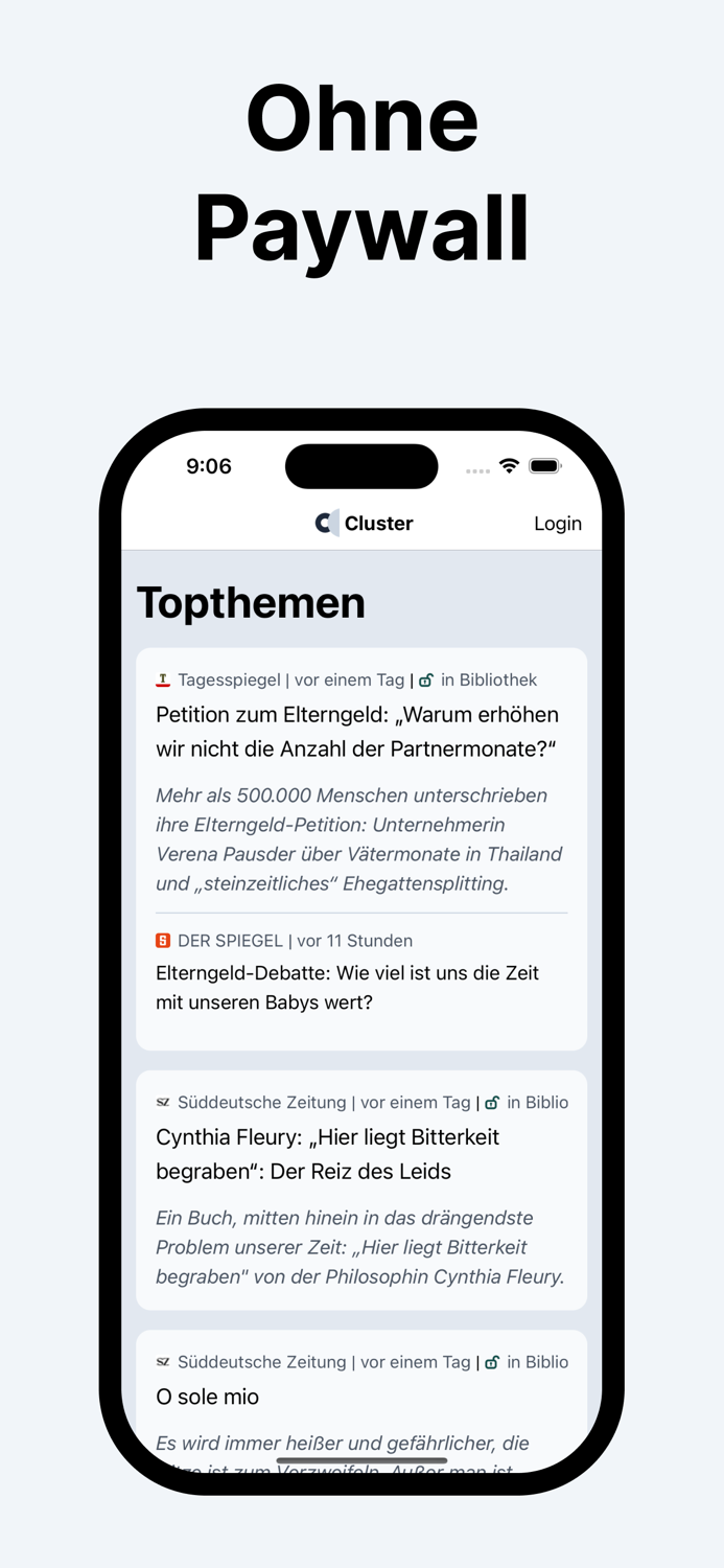 Cluster - Nachrichten heute