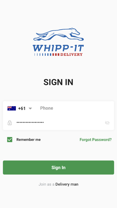 Whipp-it Courier iPhone screenshot