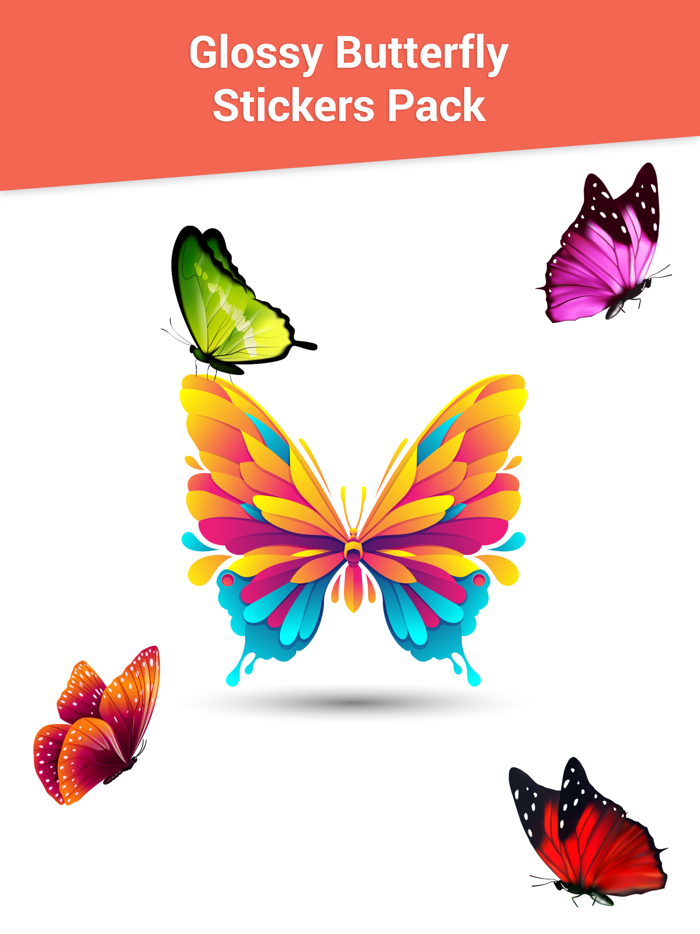 Glossy Butterflies Stickers